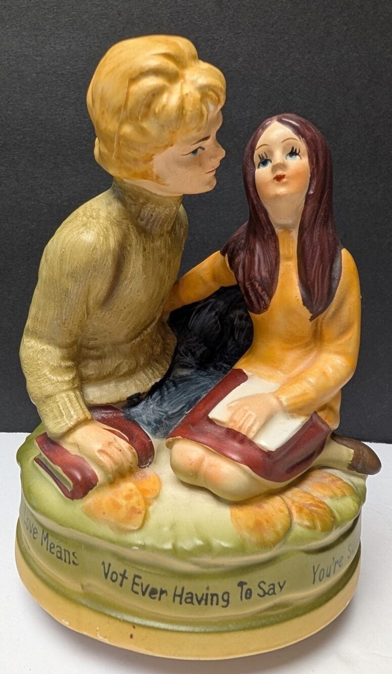 Vtg Love Story Theme Music Box 6" Chadwick Miller 1971 Sankyo Japan Francis Lai